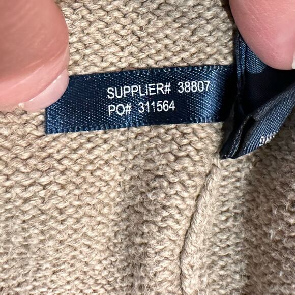 Polo Ralph Lauren Mens XXL Oatmeal Long Sleeve Cotton Quarter Zip Sweater - Picture 4 of 9